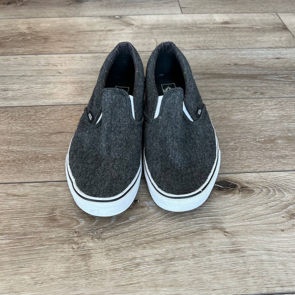 Vans Off The Wall mens size 12  Gray Slip On Skateboard Sneakers (721356)
